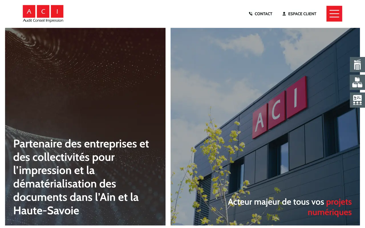 Le site d’ACI, impression et gestion documentaire, Ain et Haute-Savoie, réalisé par Odratta