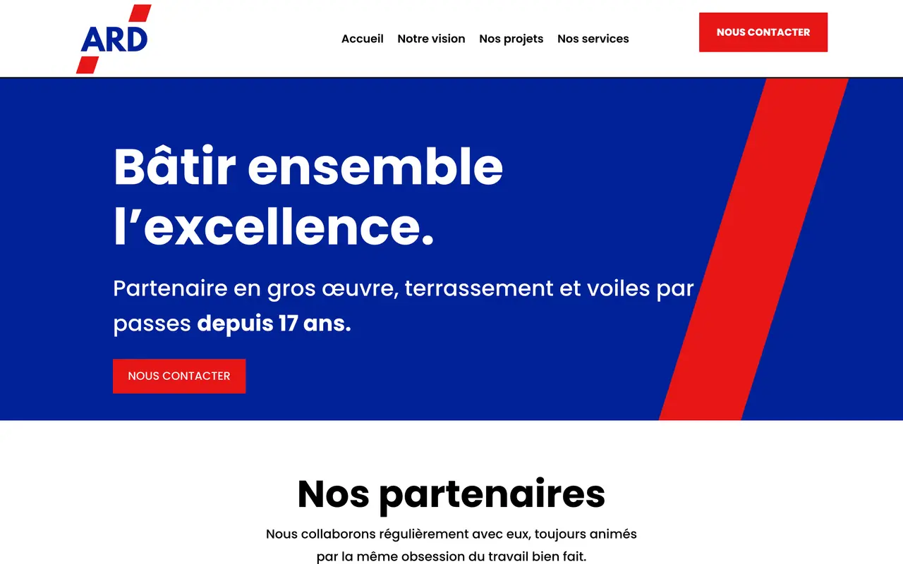 Le site d’ARD Construction, gros œuvre, Livry-Gargan, réalisé par Odratta