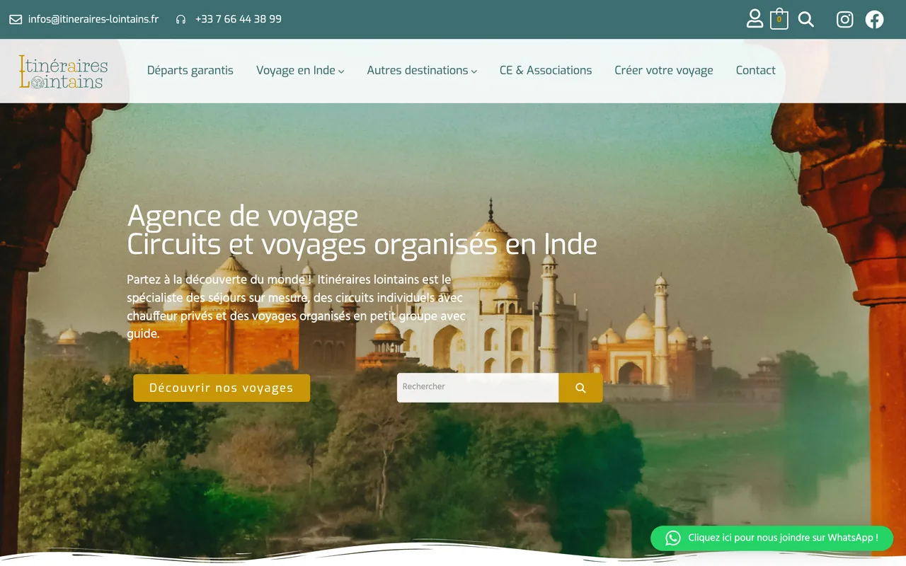 Page d’accueil du site d’Itinéraires Lointains